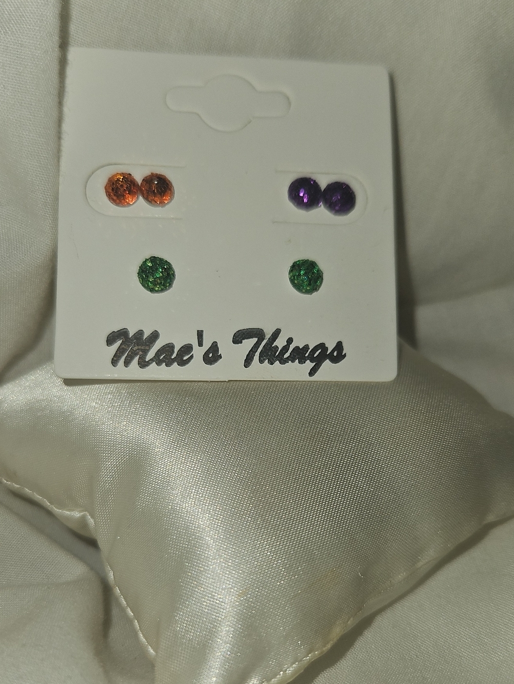 Set of Green Stud Earrings
